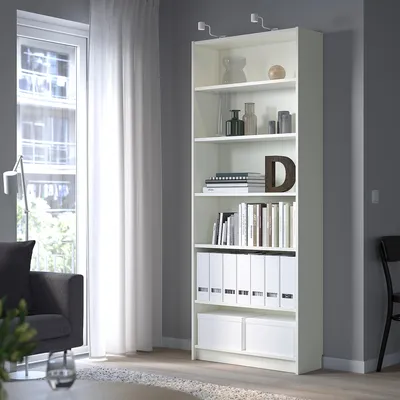 БИЛЛИ Книжный шкаф, белый, 31 1/2x11x79 1/2" - IKEA