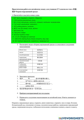 环境保护worksheet