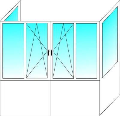 Французский балкон PLAFEN 5-ти камерный профиль с однокамерным стеклопакетом  2550х3100х850 мм - купить Французский балкон в Луганске и Донецке с  монтажом от магазина окон Народные окна