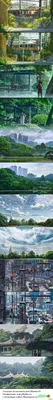пейзажи, деревья, Макото Синкай, 5 сантиметров в секунду, произведение  искусства - скачать бесплатные обои / oboi7.com