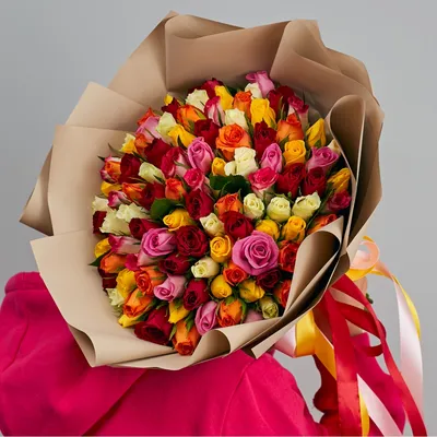Большой букет из 101 розы Кения купить с доставкой в Наб. Челнах