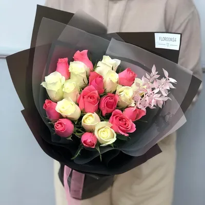 21 кенийская роза в стильной упаковке доставка в Красноярске | ФлоРум24