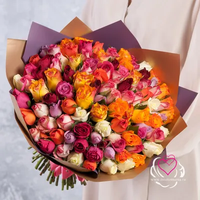 Букет из 101 розы микс Кения - купить в интернет-магазине Цветомания