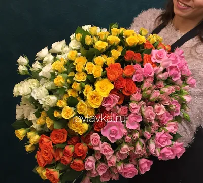 Роза кустовая 40 см (микс) Кения – Цветочная Лав-Лавка