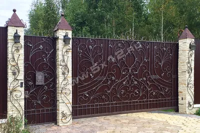 Кованые ворота и калитки в Москве – цены, фото, эскизы — распашные и  откатные ворота