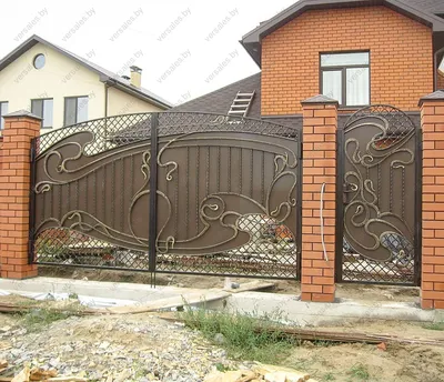 Кованые ворота в стиле модерн