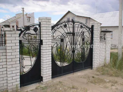 Эскизы кованых ворот с калиткой, цена — Prom.ua (ID#205293543)