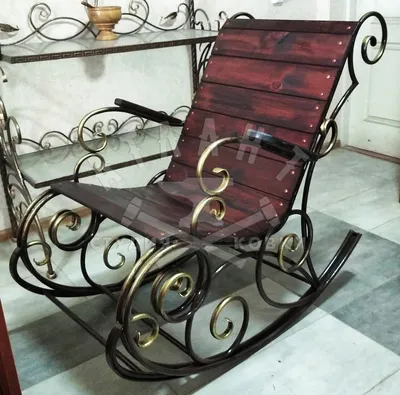 Кованое кресло-качалка с позолотой ККЧ-115: купить в Москве, фото, цены