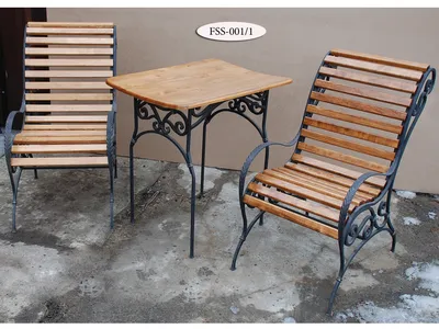 Комплект: кованые кресла и стол FSS-001 - заказать изготовление в  мастерской «СталИван»