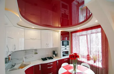 Красные глянцевые натяжные потолки ПВХ, стоимость за м² и расчёт цены с  установкой в Москве