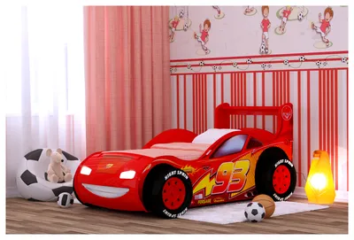 Кровать машина Молния Маквин 3D - купить детскую кровать машинку Тачки  недорого напрямую от производителя в Москве