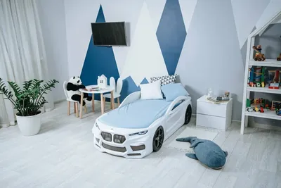 Кровать-машинка для девочка белая 3D NEW - купить по доступной цене от  производителя «Дом Мебели» в Новосибирске