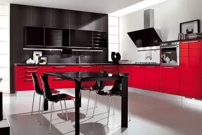 Красно черная кухня - 65 фото