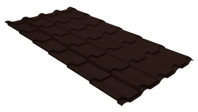 Металлочерепица камея Grand Line 0,5 GreenCoat Pural RR 887  шоколадно-коричневый (RAL 8017 шоколад): купить в Москве недорого