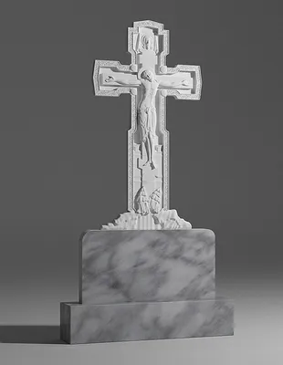 модель №008 крест из уфалейского мрамора - Заказать памятник на могилу в г.  Челябинск - «АРТ-Гранит»