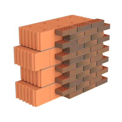 BIM-модель: Стена многослойная из керамического блока БРАЕР с облицовкой  кирпичом BRAER скачать бесплатно