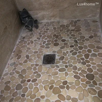 Мозаика из гальки Lux4home PEBBLE TILES Пляжная галька Pebble tiles Maluku  Tan