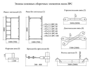 Строительные рамные леса комплект 6 х 3 (м) ◦ Техпром ◦