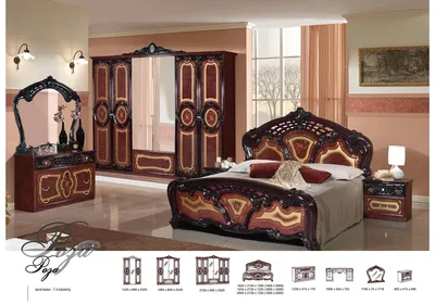 Спальный гарнитур Роза комплект 6-х дверный / кровать 1600 с доставкой по  СПб и России