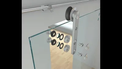Пример установки стеклянной раздвижной двери открытого типа - YouTube
