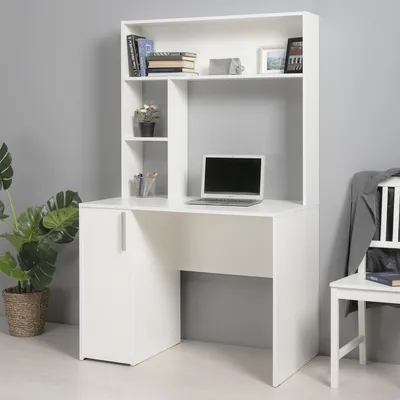 Письменный стол, Компьютерный стол Моби Комфорт 12.72 цвет Белый РЕ  Шагрень, 100х60х165.4 см - купить по выгодным ценам в интернет-магазине OZON