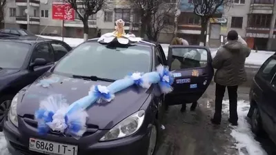 украшение машины на выписку из роддома в Барановичах - YouTube