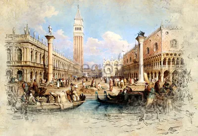 Фрески на стену — каталог Венеция, 4523 | Фото в интерьере