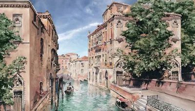 Купить фреску Венеция «Старая улочка в Венеции» | PINEGIN