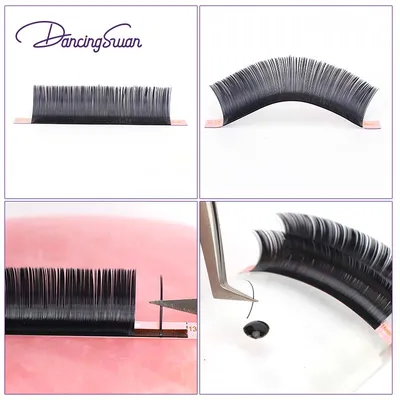 DancingSwan - Low Moq Grow False Lashes D Curl 0,20 Толщина Микс Мягкие  плоские накладные ресницы Плоские накладные эллипсы для наращивания ресниц