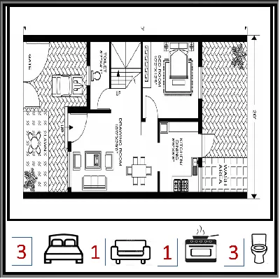 20 x 30 2BHK House Plan🏠 600 sqft... - Civil Engineer For You | Facebook