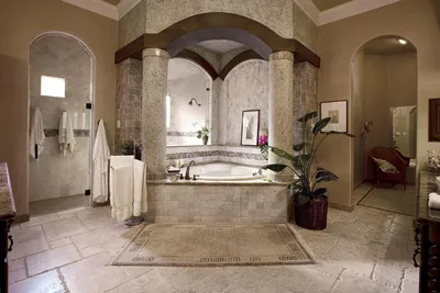Интерьер ванной комнаты в греческом стиле » Картинки и фотографии дизайна  квартир, домов, коттеджей