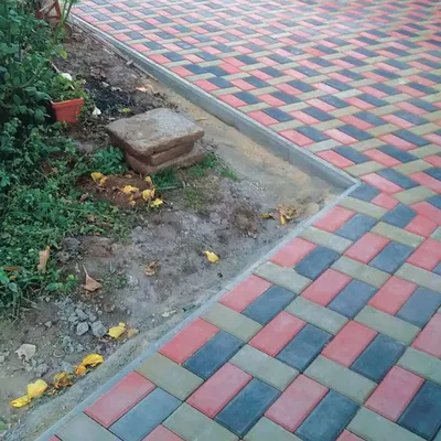 Пример укладки тротуарной плитки Кирпичик - ТЕРИТОРІЯ БЕТОНУ