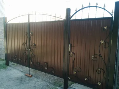Ворота и калитки из металла фото