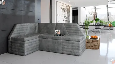 Кухонный диван Лондон со спальным местом (велюр серый) 23659 за 31 599 р. -  купить недорого в интернет-магазине в Петрозаводске