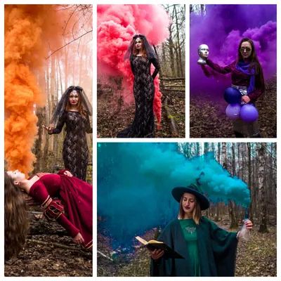 Идеи для фотосессий с цветным дымом на природе - Bestsalut