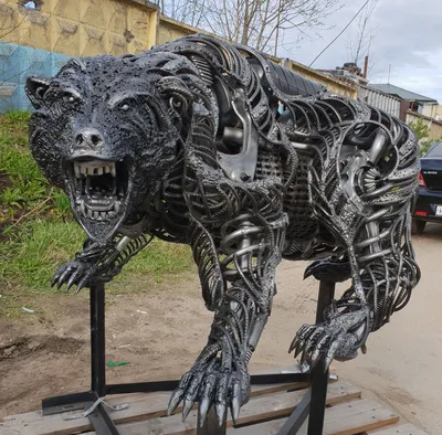 Кованый медведь, скульптура из металла, художественная ковка – купить  онлайн на Ярмарке Мастеров – HEJLFBY | Скульптуры, Санкт-Петербург