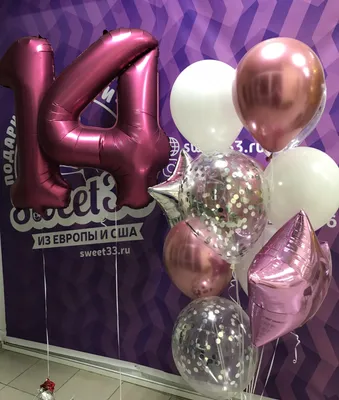 Композиция из воздушных шаров с двумя цифрами - Sweet33 Магазин подарков