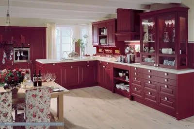 Кухня цвета бордо фото