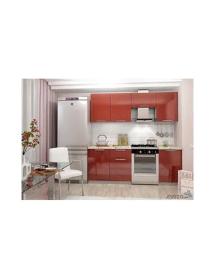 Кухня Ксения 2100 мм. Цвет фасада: бордо