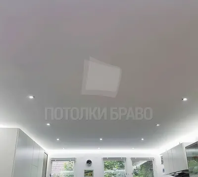 Серый матовый натяжной потолок с LED-диодами НП-323 - цена от 1530 руб./м2