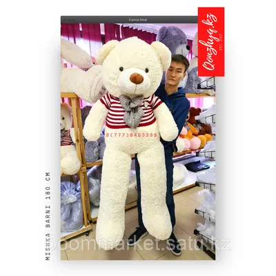 200 см Плюшевый медведь с кофтой Барни (цвет: молочный) оптом и в розницу |  Мягкие игрушки | Большие мишки (id 96296479)
