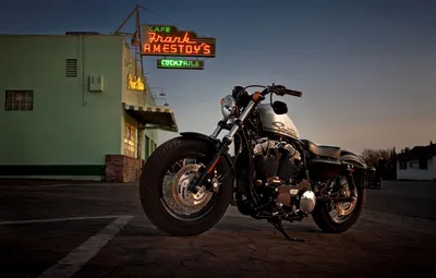 Обои вид, мотоцикл, серьезный, шины, седло, модели, подвеска, название,  Harley-Davidson, бак, форме, имеет, посадку, из-за, часть, который картинки  на рабочий стол, раздел мотоциклы - скачать