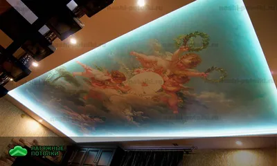Натяжной потолок с ангелами в Москве с установкой - заказать недорого цена