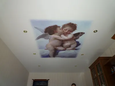 Натяжные потолки: фотопечать с ангелами