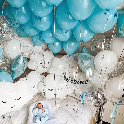 Заказать Оформление воздушными шарами \"детской спальни\" для новорожденного  в Москве с круглосуточной доставкой арт. 11168