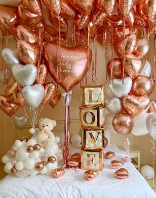 VIP-предложение Оформление комнаты воздушными шарами в цвете розовое золото  по цене 28080 руб. – купить в Севастополе с доставкой, характеристики –  студия Aero-Show