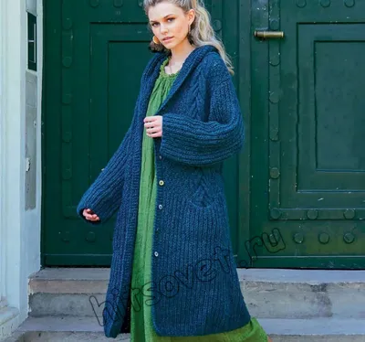 Вязаное пальто. Модные модели со схемами и описаниями