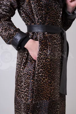 Шуба-пальто из пони с леопардовым принтом и отделкой мехом норки О-001 -  Меховой магазин одежды SEVERINA - Эксклюзивные меховые изделия! Цены от  производителя! М-001