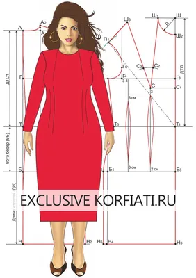 Выкройка платья на большой размер от А. Корфиати