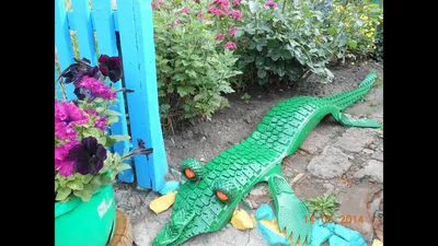 Поделки из шин для сада - крокодил. 35 фото крокодила из шин - YouTube
